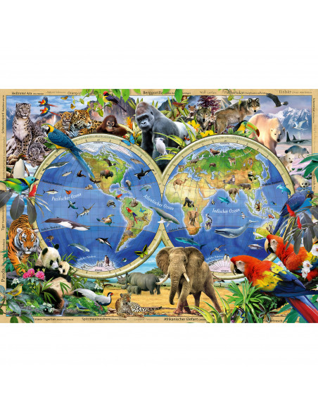 PUZZLE ANIMALELE LUMII, 100 PIESE,RVSPC10540