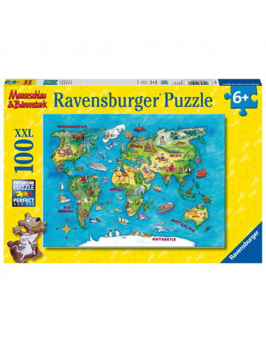 PUZZLE HARTA CALATORII, 100 PIESE,RVSPC10595