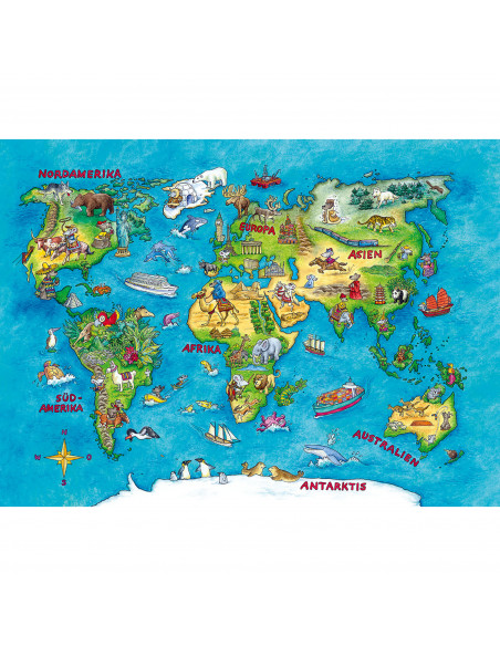 PUZZLE HARTA CALATORII, 100 PIESE,RVSPC10595