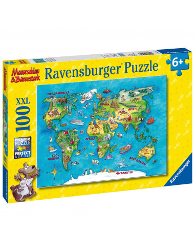PUZZLE HARTA CALATORII, 100 PIESE,RVSPC10595