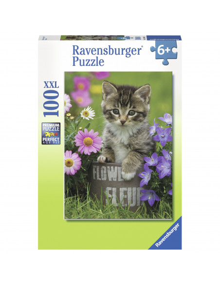 PUZZLE PISICUTA INTRE FLORI, 100 PIESE,RVSPC10847