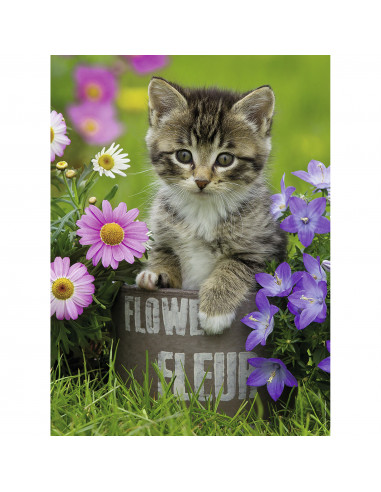 PUZZLE PISICUTA INTRE FLORI, 100 PIESE,RVSPC10847