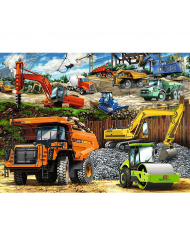 PUZZLE VEHICULE DE CONSTRUCTII, 100 PIESE,RVSPC12973