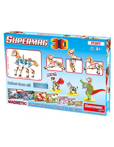 Supermag 3D - Jucarie Cu Magnet Ponei,SM0603