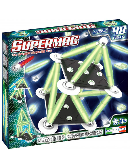 SUPERMAG CLASSIC GLOW - SET CONSTRUCTIE 48 PIESE,SM0408