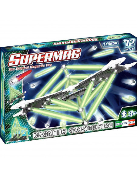 SUPERMAG CLASSIC GLOW - SET CONSTRUCTIE 72 PIESE,SM0409