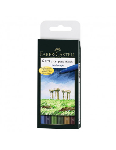 FC167103,PITT ARTIST PEN SET 6 BUC CULORI DE BAZA FABER-CASTELL