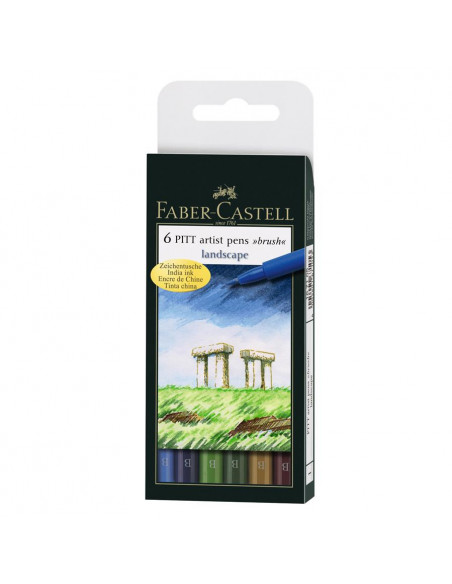 FC167104,PITT ARTIST PEN SET 6 BUC GRI FABER-CASTELL