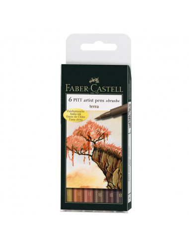 FC167104,PITT ARTIST PEN SET 6 BUC GRI FABER-CASTELL