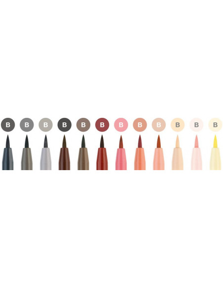 FC267424,Cutie 12 culori pitt artist pen tonurile pielii faber-castell FC267424,Cutie 12 culori pitt artist pen tonurile pielii faber-castell