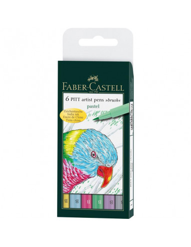 FC167163,Pitt artist pen set 6 buc pastel faber-castell