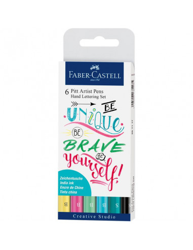 FC267116,Pitt artist pen set caligrafic 6 buc pastel faber-castell
