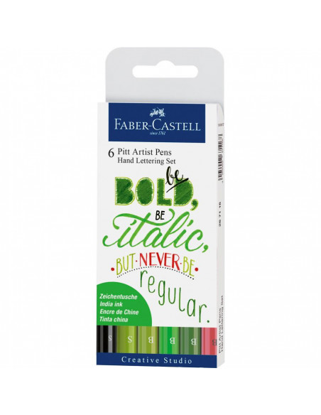 FC267117,Pitt artist pen set caligrafic 6 buc verde faber-castell