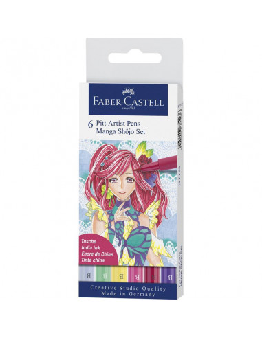 FC167155,Pitt artist pen manga set 6 shojo 2019 faber-castell FC167155,Pitt artist pen manga set 6 shojo 2019 faber-castell