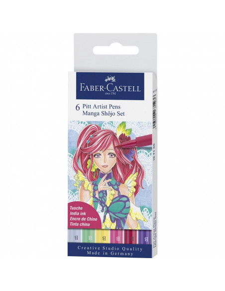 FC167155,Pitt artist pen manga set 6 shojo 2019 faber-castell FC167155,Pitt artist pen manga set 6 shojo 2019 faber-castell