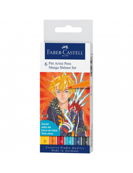 FC167157,Pitt artist pen manga set 6 shonen 2019faber-castell FC167157,Pitt artist pen manga set 6 shonen 2019faber-castell