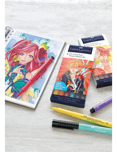 FC167157,Pitt artist pen manga set 6 shonen 2019faber-castell FC167157,Pitt artist pen manga set 6 shonen 2019faber-castell