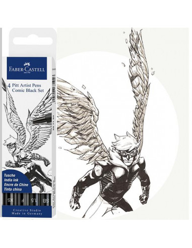 FC267194,Pitt artist pen set 4 comic negru faber-castell