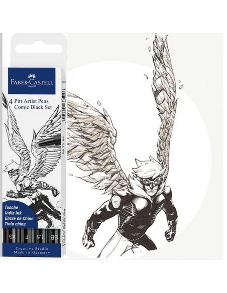 FC267194,Pitt artist pen set 4 comic negru faber-castell