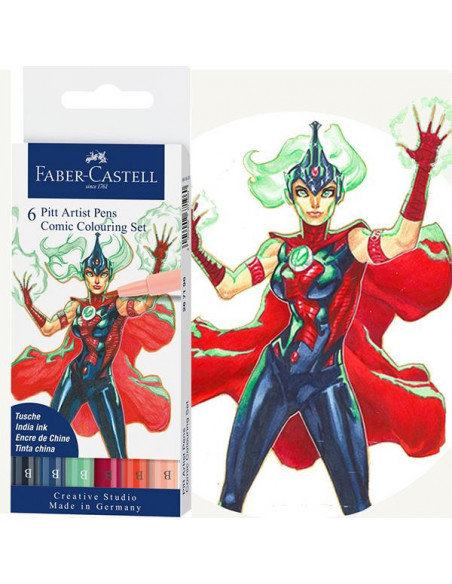 FC267196,Pitt artist pen set 6 buc comic faber-castell FC267196,Pitt artist pen set 6 buc comic faber-castell
