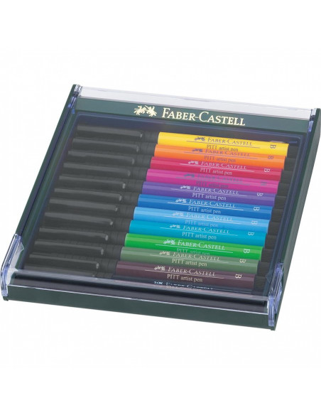 FC267421,Cutie 12 culori pitt artist pen nuante basic faber-castell FC267421,Cutie 12 culori pitt artist pen nuante basic faber-castell