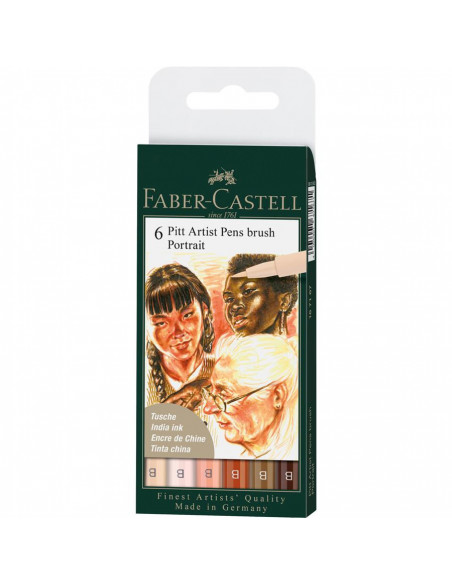 FC167167,Pitt artist pen set 6 buc portret faber-castell FC167167,Pitt artist pen set 6 buc portret faber-castell