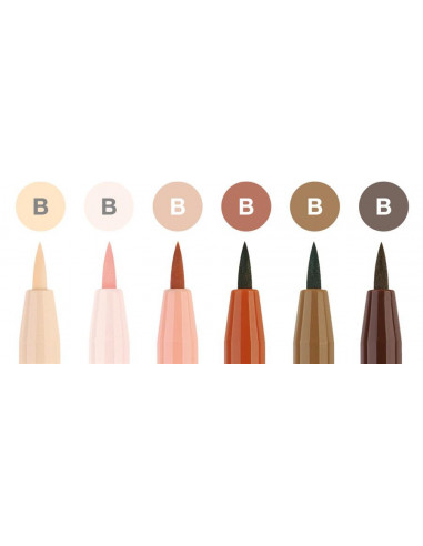 FC167167,Pitt artist pen set 6 buc portret faber-castell FC167167,Pitt artist pen set 6 buc portret faber-castell