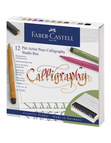 FC167512,Pitt artist pen caligrafic cutie studio 12 buc faber-castell FC167512,Pitt artist pen caligrafic cutie studio 12 buc faber-castell