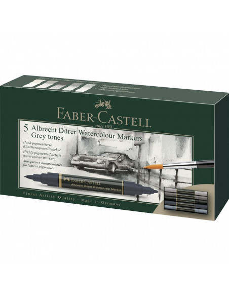 FC160306,Set 5 markere solubile tonuri de gri a.durer faber-castell