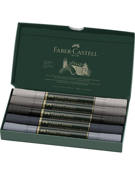 FC160306,Set 5 markere solubile tonuri de gri a.durer faber-castell