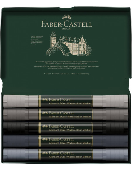 FC160306,Set 5 markere solubile tonuri de gri a.durer faber-castell
