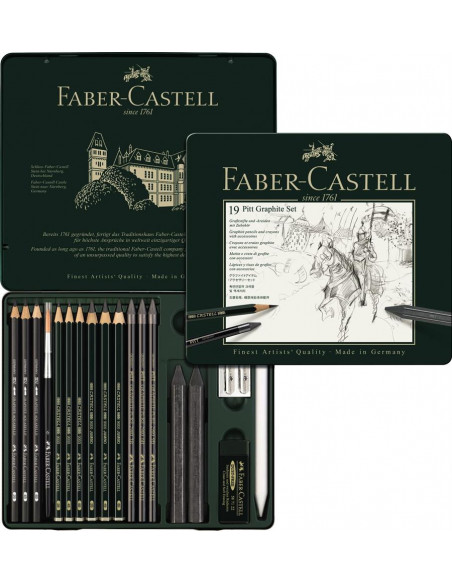 FC112973,Set pitt monochrome grafit 19 buc faber-castell