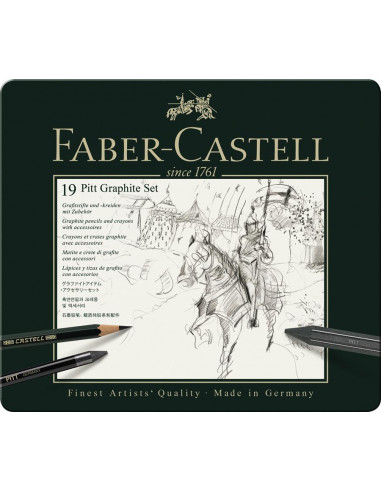 FC112973,Set pitt monochrome grafit 19 buc faber-castell