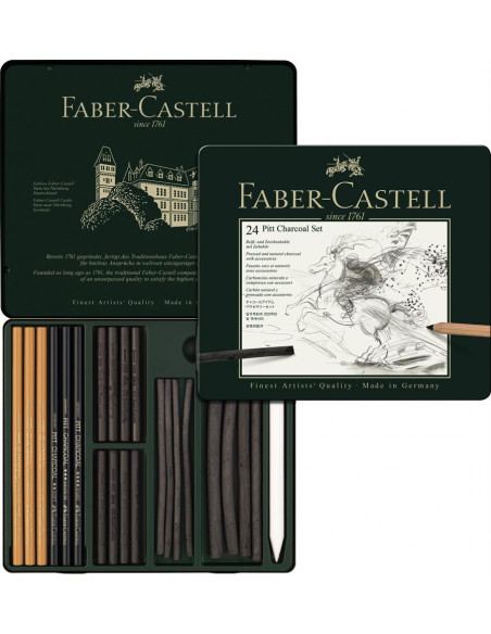 FC112978,Set pitt monochrome carbune 24 buc faber-castell