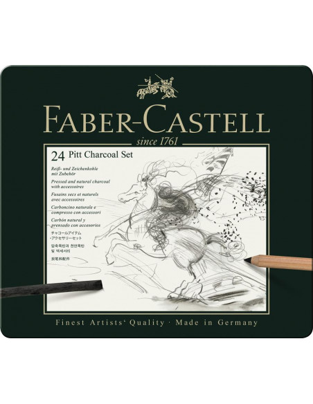 FC112978,Set pitt monochrome carbune 24 buc faber-castell