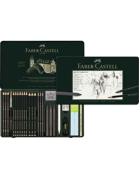 FC112974,Set pitt monochrome grafit 26 buc faber-castell FC112974,Set pitt monochrome grafit 26 buc faber-castell