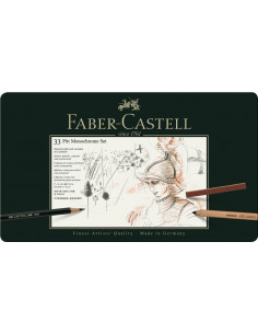 FC112977,Set pitt monochrome grafit+carbune+pastel 33 buc faber-castell 2