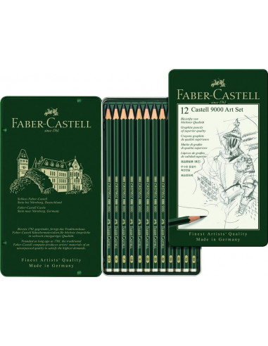 FC119065,Set arta 12 buc creion grafit castell 9000 faber-castell