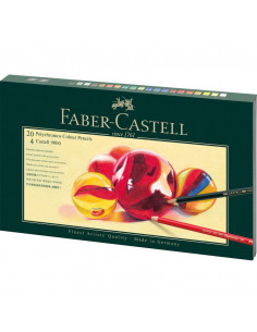 FC210051,Set cadou 20 creioane colorate POLYCHROMOS+ 4 creioane grafit CASTELL+ accesorii, FABER-CASTELL