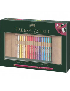 FC110030,Rollup 30 creioane colorate POLYCHROMOS + 3 creioane grafit CASTELL 9000, FABER-CASTELL