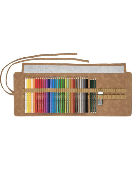 FC110030,Rollup 30 creioane colorate POLYCHROMOS + 3 creioane grafit CASTELL 9000, FABER-CASTELL