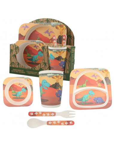 Set de masa din bambus - Dinozauri (5 piese),EC013