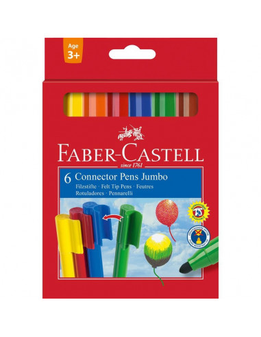 FC155212,CARIOCA 12 CULORI CONNECTOR JUMBO FABER-CASTELL