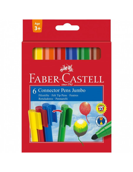 FC155212,CARIOCA 12 CULORI CONNECTOR JUMBO FABER-CASTELL