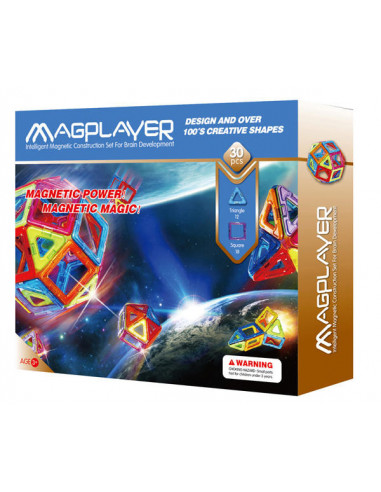 Joc de constructie magnetic - 30 piese,MPB-30