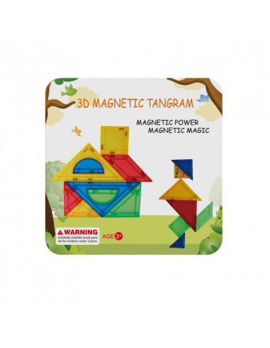 Joc de constructie magnetic - Tangram (7 piese),MPQ-7