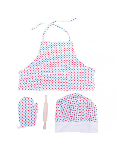 Set sortulet si accesorii alb cu buline,BJ633