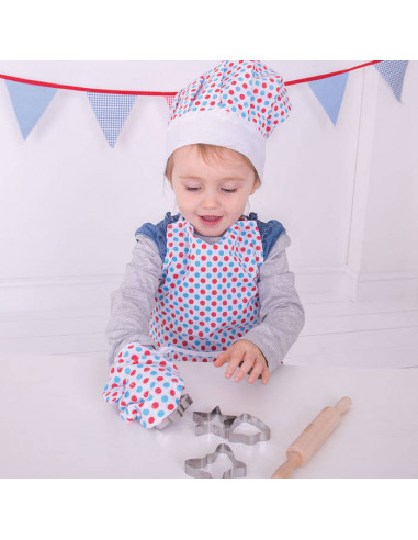 Set sortulet si accesorii alb cu buline,BJ633