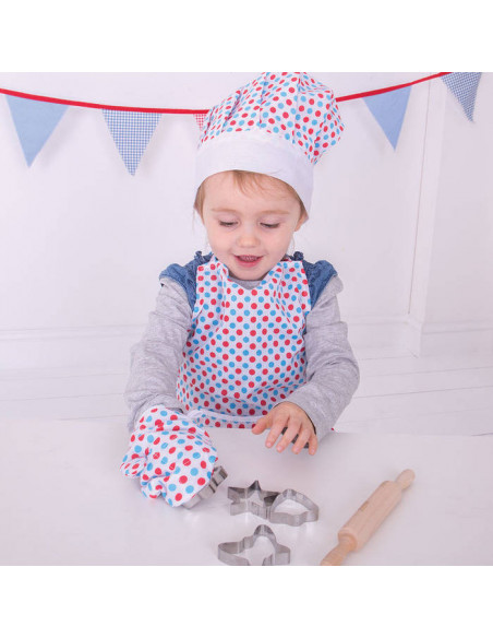 Set sortulet si accesorii alb cu buline,BJ633