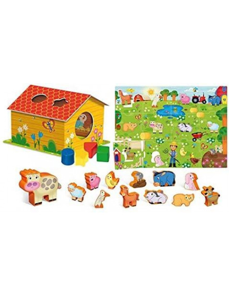 Puzzle de podea - Ferma cu surprize (12 piese),LS72248